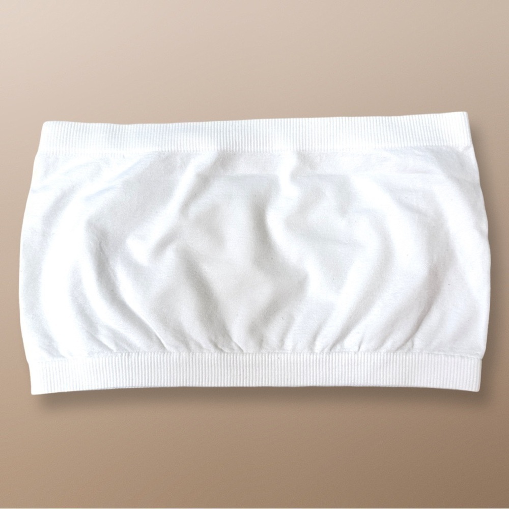 Zenana Outfitters White Strapless Bandeau Top One Size - Picture 2 of 4